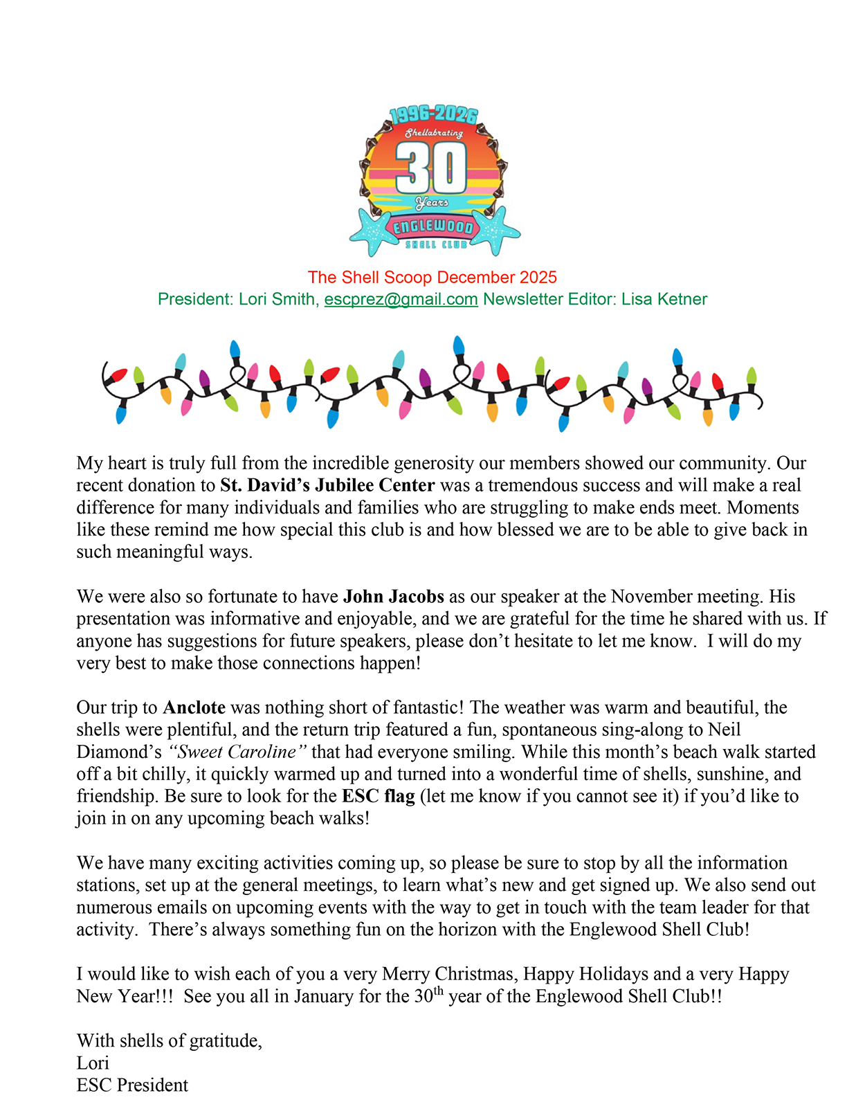 December 2025 Newsletter